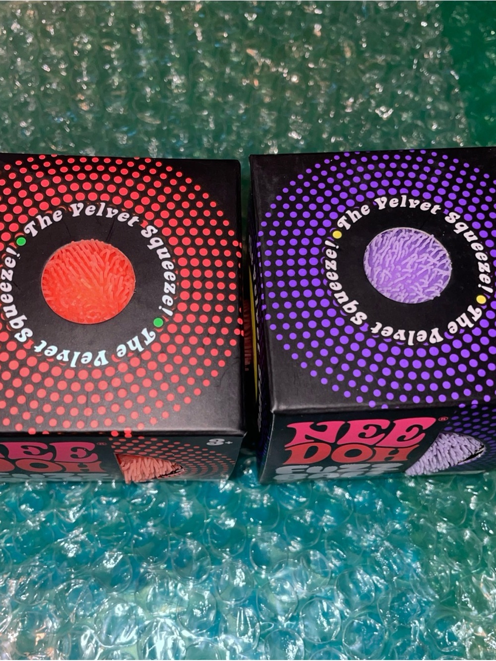 LOT OF 2: Nee Doh Needoh FUZZ BALL Orange & Purple - Picture 4 of 6